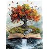 Bimkole DIY 5D Diamond Painting Kit Completo Fai da Te Libri Sugli Alberi, Autunno Pittura Diamante Punto Croce Strass Arte E Creazione Di Mosaico Decorazione Murale Artigianale 30x40 cm
