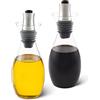 Cole & Mason H103028 Haverhill Set di Dispenser per Olio e Aceto, 370ml, Bottiglie Olio con dosatore, Vetro, Acciaio Inossidabile, 2 x Bottiglie, Fornito Vuoto
