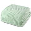 Whale Flotilla Coperta Pile, Coperta Morbida e Calda per Divano e Letto Singolo, Matrimoniale, con Motivo Jacquard Decorativo per Tutte le Stagioni, 220 x 240 cm, Verde Chiaro