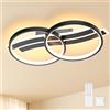 MOUNM Lampadario Camera da Letto Nero con Telecomando, Plafoniera LED Soffitto Dimmerabile 3000K-6000K in Alluminio 30W per Camera da Letto, Soggiorno, Salone, 41cm-Simbolo Musicale