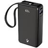 VULTECH Powerbank VPB-LP10BK con schermo LCD 10000 mAh USB e Type C QuickCharge 35W PPS Nero - Cavo integrato