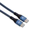 VULTECH Cavo Smartphone Vultech in Nylon Type-C to Type-C 1,2m 3.0A 60W - Blu - CS-NCC12BL