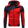 Rayson Felpa Doppia Zip da Uomo Invernale Caldo Manica Lunga Ispessito Giacchina Sportiva con Cappuccio Turndown Giacca(Rosso,XXL)