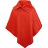 Rayson Poncho Donna Invernale Autunno Elegante Classico Tinta Unita e Elasticizzata Mantella Senza Maniche Glamorous Baggy Scialle Irregular Moda Giovane Top(Rosso)