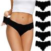 COMSOFT Intimo di Cotone Mutandine da Donna Slip a Vita Bassa in Morbido Pizzo Confezione Multipla