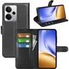 JIUNINE Cover per Realme 14T 5G / Realme 14 5G, Custodia Portafoglio Libro in Pelle Sintetica Antiurto Cover Flip Case con [Carta Fessura] [Supporto Stand] [Fibbia Magnetica], Nero