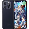 OUKITEL WP52 Rugged Smartphone 5G - 16GB RAM + 256GB ROM/TF 1TB Android 14 Telefono Indistruttibile, 48MP+8MP 6,58 FHD+ MTK 6100+ 6500mAh/18W Telefono Impermeabile, IP68/Dual SIM/NFC/OTG/GPS Blu