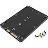 JZK Adattatore M.2 NGFF SSD a SATA da 2,5 pollici, 7 mm spessore contenitore per disco rigido, convertitore SSD NGFF basato su chiave B e M per scheda SATA III 3.0 da 2,5 pollici
