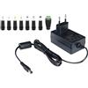 Poppstar Alimentatore Universale CA CC 12 V 2A 50/60Hz con set di 8 adattatori (2000mA, 5,5/2,5mm), cavo da 150 cm