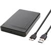 coalwop Unità disco rigido 2.5 USB 3.0 per alloggiamento esterno HDD compatibile SATA HDD/SSD 7mm/9.5mm SSD esterno accelerazione UASP/Trim installazione senza attrezzi