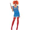 SMIFFYS Costume Chucky, Blu, con maglia e abito salopette corto