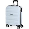 ITACA - Valigia Bagaglio a Mano 55x40x20. Trolley Bagaglio a Mano con 4 Ruote Doppie Girevoli. Valigie Trolley Piccolo da Viaggio Rigide. Materiale ABS Valigia Rigida Resistente e Super, Colore Bianco