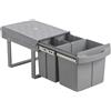 BAKAJI Pattumiera Estraibile Sottolavello Mobile Cucina Differenziata 3 Bidoni (31 Lt)