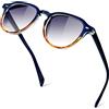 KANASTAL Neri Leopardati Occhiali da Sole Piccoli Polarizzati Donna Sfumati Retro Rotondi Vintage Uomo Estate UV400 Maculati Black Sunglasses Women - Montatura Tartarugati Lenti Nere Sfumate