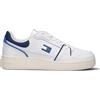 TOMMY HILFIGER JEANS Sneaker uomo bianca/blu in pelle