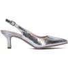 PERLAMARINA Slingback donna argento in pelle