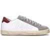 P448 Sneaker uomo bianca/bordeaux in pelle