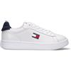 TOMMY HILFIGER JEANS Sneaker donna bianca/blu in pelle