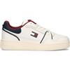 TOMMY HILFIGER JEANS Sneaker uomo bianca/blu in pelle