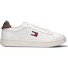 TOMMY HILFIGER JEANS Sneaker uomo bianca/marrone in pelle