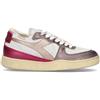 DIADORA HERITAGE - MI BASKET ROW CUT METAL PIGSKIN USED WN Sneaker donna bianca/rosa in pelle