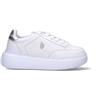 U.S. POLO ASSN. Sneaker donna bianca/argento in pelle