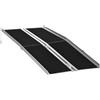 HOMCOM Rampa Pieghevole per Sedia a Rotelle in Alluminio con Rivestimento Antiscivolo e Bordi di Sicurezza, 183x73.5 cm, Nero | Aosom Italy