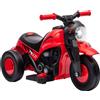 AIYAPLAY Moto Elettrica per Bambini 6V con Musica, 2,5-3 km/h, per Bambini di 2-5 Anni, Rosso | Aosom Italy