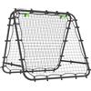 HOMCOM Rete da Calcio Rebounder Pieghevole con Angolazione Regolabile e Picchetti, in PE e Metallo, 100x95x90 cm, Nero | Aosom Italy