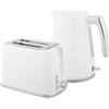 HOMCOM Set Bollitore Elettrico da 1.7L 2200W con Termostato e Tostapane Doppio con 7 Livelli di Doratura, Bianco | Aosom Italy
