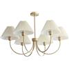 KCO Lighting Lampadario vintage stropicciato bianco in tessuto plissettato lampadario moderno oro Sputnik lampadario a 6 luci da soffitto a incasso lampadari classici per sala da pranzo