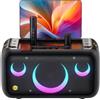 Ikarao Break X1 Macchina Karaoke con Schermo Touch 13,3, Altoparlante Bluetooth 800W, 2 Microfoni Wireless e Luci LED - Perfetta per Feste, Serate in Famiglia ed Eventi con Design Moderno