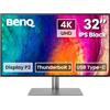 BenQ PD3225U Monitor da design Mac 32" 4K UHD 3840x2160, 2000:1, IPS, Thunderbolt 3, Display P3, DCI-P3, sRGB, Rec.709, HDR, KVM, Hotkey Puck G2, ICCSync, KVM
