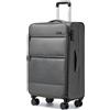 British Traveller Trolley da viaggio britannico grande 4 rotoli bagaglio a mano leggero tessuto morbido per bagagli con lucchetto TSA muslimah - Black