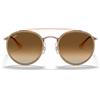 Ray-Ban Occhiali da Sole RB3647N 907051 Round Double Bridge Oro/Marrone Sfumato Unisex