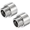 TOP-VIGOR 2 bracci di estensione per soffione doccia, 20 mm, estensore per braccio doccia, in acciaio inox G1/2, tubo rotondo per accessorio da bagno