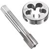 Unifizz M14 x 0,5 mm Set di maschi e matrici metrici, filettatura macchina con filiera rotonda, kit per riparazione di dadi e bulloni