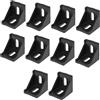 MACHSWON Staffe in alluminio da 40 mm x 40 mm, staffe angolari per profilo di estrusione in alluminio, tassello per staffa angolare interna, 10 pezzi (nero)