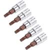 TOP-VIGOR 5 chiavi a bussola Torx da 1/4 x T20 CR-V, punte in acciaio S2 di alta qualità, punte Torx con lunghezza di 38 mm per chiave dinamometrica, chiave a cricchetto, trapani elettrici a