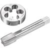 Unifizz Set di maschi e matrici metriche M16 x 1 mm, filettatura a macchina con filiera rotonda, kit per riparazione di dadi e bulloni