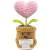 deegbbyi Piante Vaso All'uncinetto, Fiori Fatti a Mano All'uncinetto, Pianta di Supporto Emotivo Forma di Cuore, Regalo per Amici, Incoraggiamento, Compleanno, Decorazione per Feste