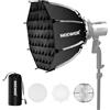 NEEWER 45cm Softbox Ottagonale con Attacco Bowens, Piegatura Rapida con Diffusori/Griglia a Nido d'Ape/Borsa per Q4 RGB CB60 MS60B MS60C MS150B Compatibile con Godox Aputure Luce Video da Studio, NS1P