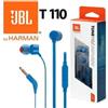 JBL AURICOLARI WIRED FILO TUNE 110 T110 JACK 3.5MM BLUE