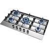 Hermitlux Piano Cottura a Gas 5 Fuochi 85cm da Incasso, per Gas Naturale/Propano, Sicurezza Tramite termocoppia, Acciaio Inossidabile