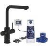 Grohe Blue Pure Minta Starter Kit - Sistema di Filtrazione Acqua con Bocca Estraibile e Contalitri, Phantom Black 1000142