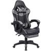 SEDIA DA GAMING A LED RGB, PELLE SINTETICA, CON ROTELLE CUSCINO SUPPORTO POGGIATESTA E CON POGGIAPIEDI