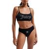 Juicy Couture Juicy Diamante Bralette & High Leg Brief Set di Biancheria Intima, Nero, Taglia Unica (Pacco da 56) Donna
