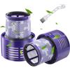 Laukowind V10 SV12 Filtro per Dyson, Filtri di Ricambio Lavabile per Aspirapolvere Dyson V10 SV12 Cyclone Series, V10 Absolute/Animal/Motorhead/Total Clean, Con Spazzolino di Pulizia, Part # 969082-01