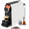 Wintem - Macchina Caffè da 1400W con Pressione 20 Bar Compatibile Capsule Standard, Serbatoio da 0,5L, Erogazione Programmabile e Spegnimento Automatico per Caffè Espresso Cremoso e Veloce Bianca