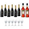 Astoria Kit Spritz Astoria Cuvee Lounge Vino Spumante Brut 75 cl 6 Bottiglie Con 2 Aperol 1 lt e 6 Bicchieri